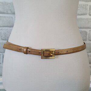 Banana Republic Italian Leather Belt Brass Buckle Classic Old Money Corpcore Med